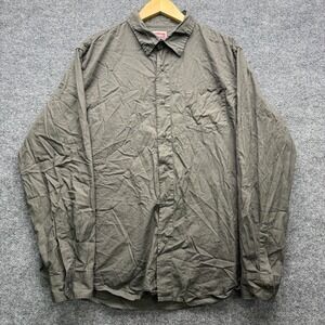 Wrangler Jeans Co Button Up Shirt Men's Size XL Khaki Long Sleeve Cotton Casual